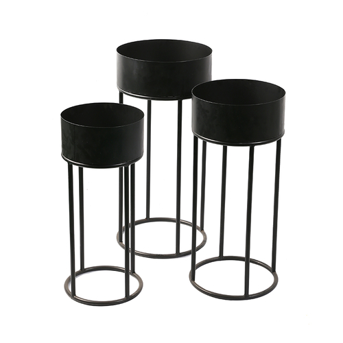 Three-piece round tall flowerpot large, medium and small