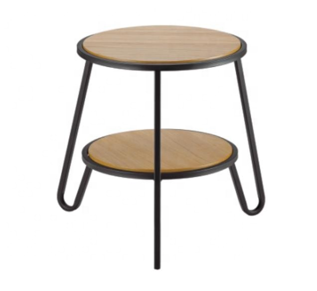 wooden nest table for living room wholesale Oak Veneer coffee table With Metal Legs