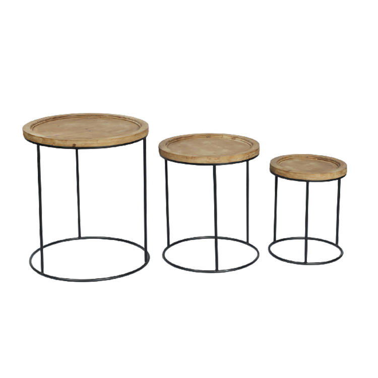 Three-piece small round stool coffee table stand