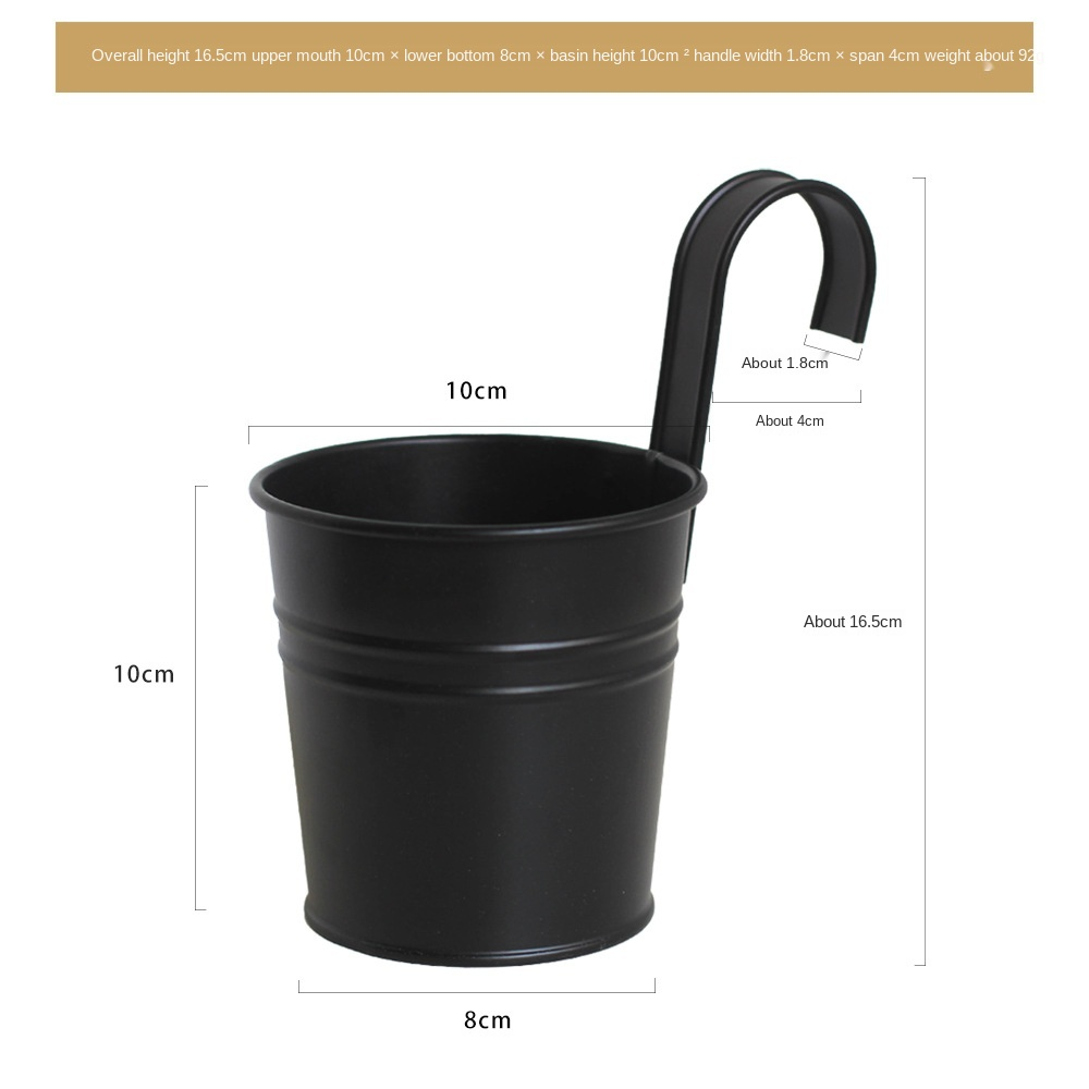Simple Flower Bucket with Removable Hook Decoration Flower Arranging Bucket Flower Bucket Metal Flower Pot